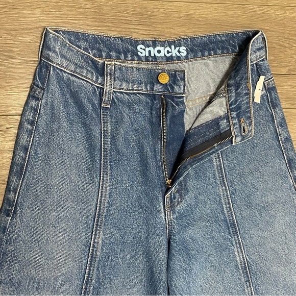 MOTHER x SNACKS! Women's The Lunch Line Sneak Fray Wide Leg Jeans Yummy Sz 26 - Picture 7 of 12